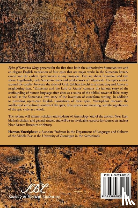 Vanstiphout, H L J, Vanstiphout, Herman L J, Vanstiphout, Hlj - Epics of Sumerian Kings