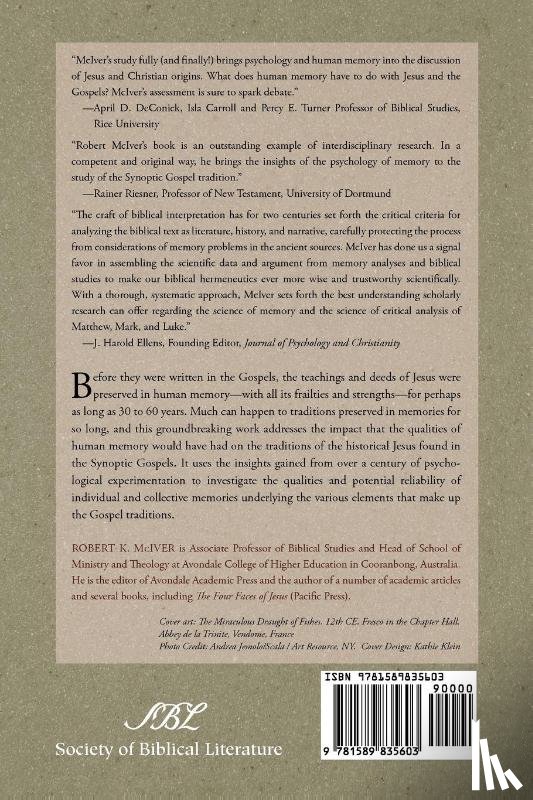 McIver, Robert K. - Memory, Jesus, and the Synoptic Gospels
