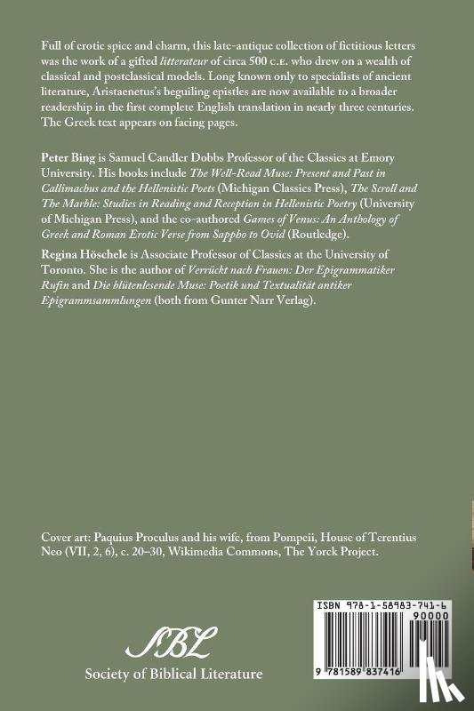 Bing, Peter (Department of Classics, Hschele, Regina, Aristaenetus - Aristaenetus, Erotic Letters