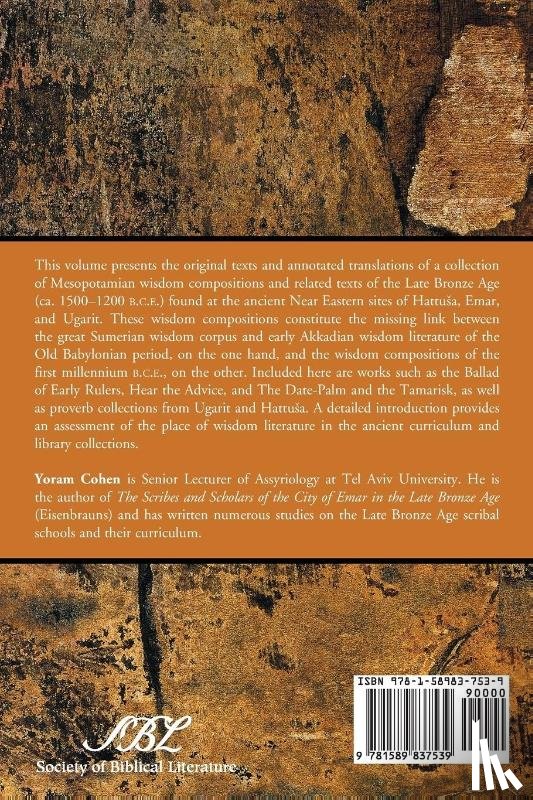 Cohen, Yoram - Wisdom from the Late Bronze Age