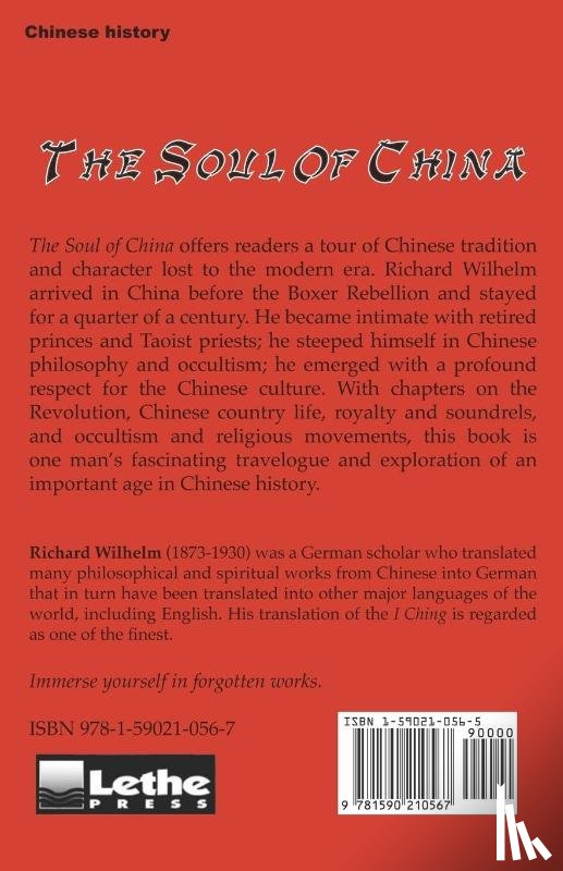 Wilhelm, Richard - The Soul of China