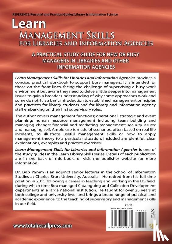 Pymm, Bob - Learn Management Skills for Libraries and Information Agencies (International Edition)