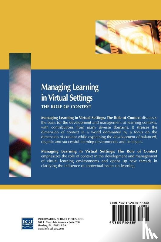 Dias De Figueiredo, Antonio - Managing Learning in Virtual Settings