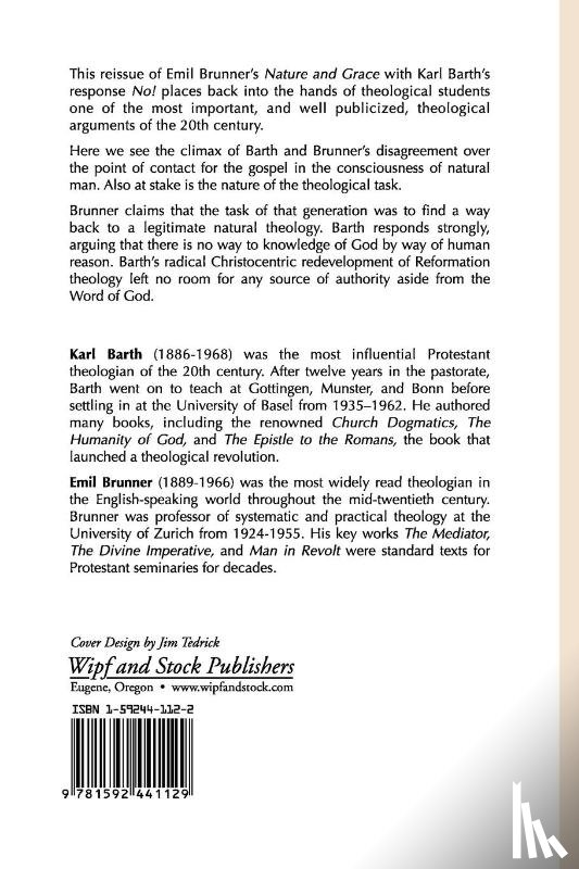 Barth, Karl - Natural Theology