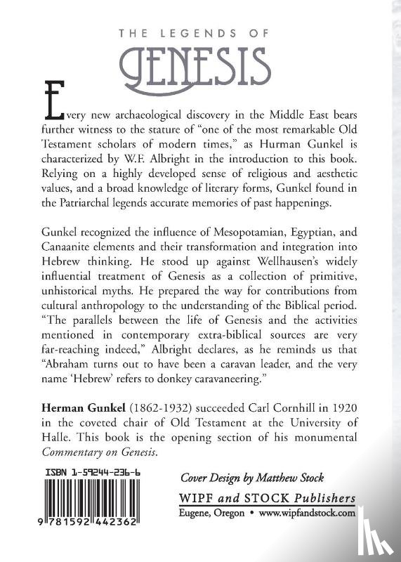 Gunkel, Hermann - The Legends of Genesis