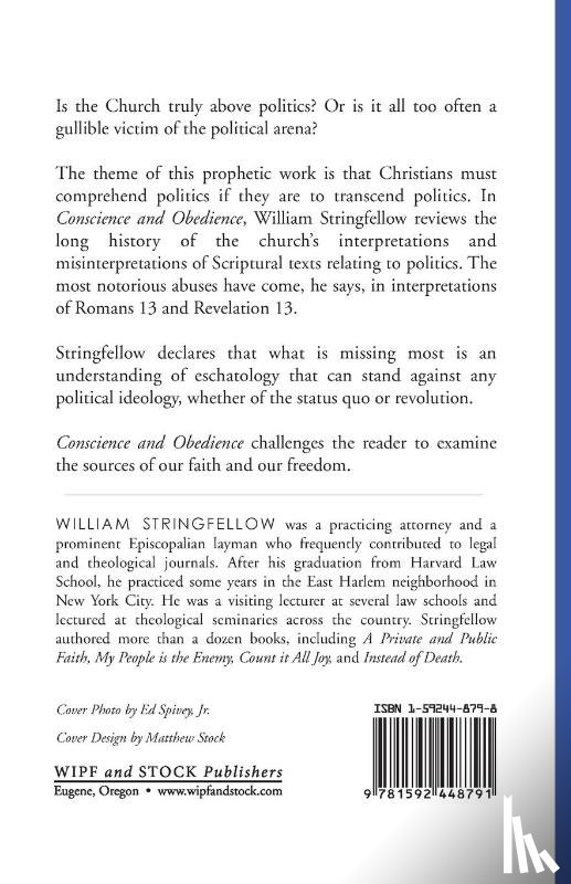 Stringfellow, William - Conscience and Obedience