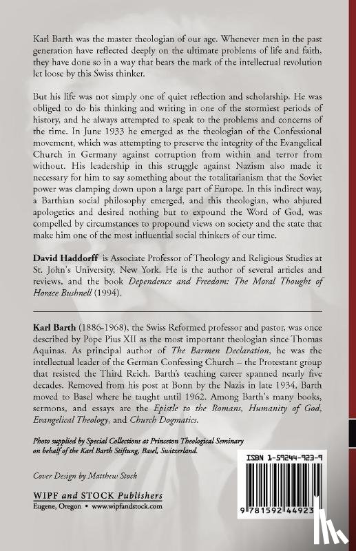 Barth, Karl, Haddorff, David - Community, State, and Church