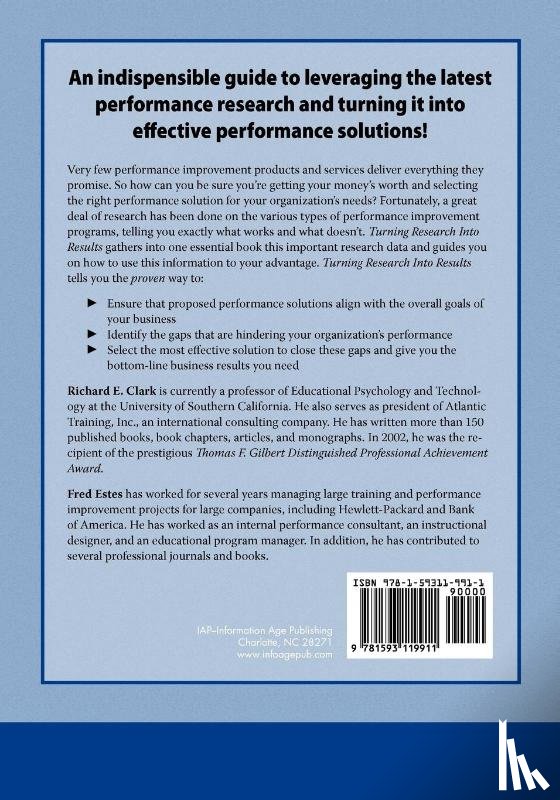 Clarke, Richard E, Estes, Fred, Clark, Richard E - Turning Research Into Results