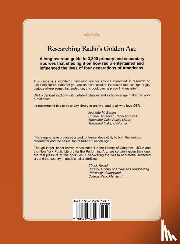 Siegel, Susan, Siegel, David S - A Resource Guide to the Golden Age of Radio