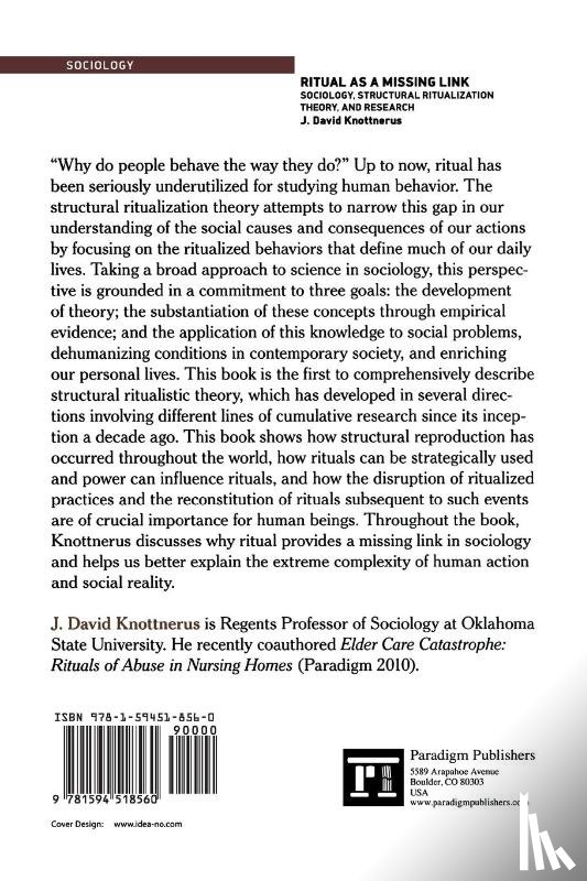 Knottnerus, J. David - Ritual as a Missing Link
