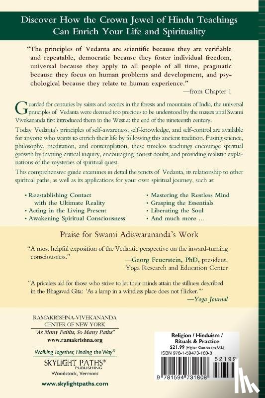 Adiswarananda, Swami - Vedanta Way to Peace and Happiness