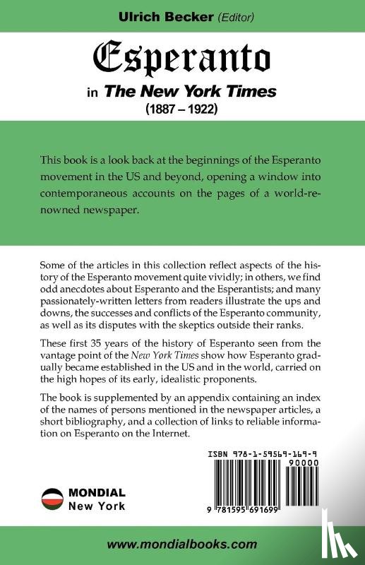 Becker, Ulrich - Esperanto in the New York Times (1887 - 1922)