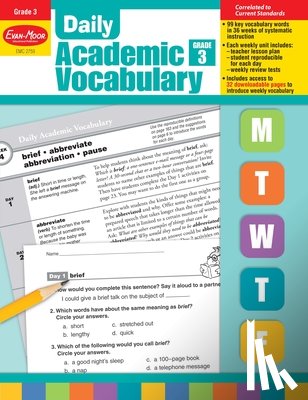 Evan-Moor Educational Publishers - Daily Academic Vocabulary, Grade 3 Teacher Edition