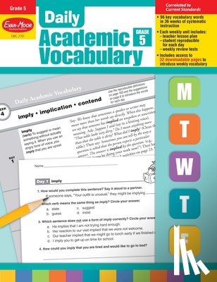 Evan-Moor Educational Publishers - Daily Academic Vocabulary, Grade 5 Teacher Edition