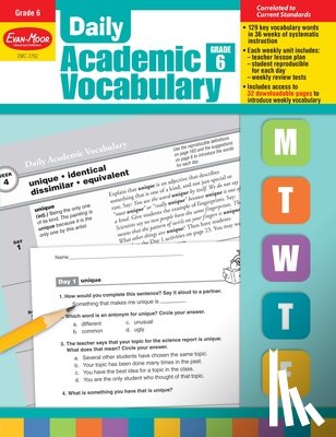 Evan-Moor Educational Publishers - Daily Academic Vocabulary, Grade 6 Teacher Edition