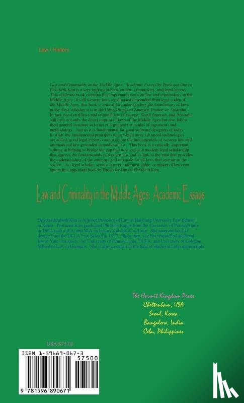 Kim, Onyoo - Law and Criminality in the Middle Ages