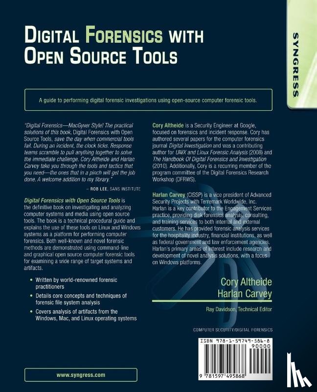 Carvey, Harlan (DFIR analyst, Altheide, Cory - Digital Forensics with Open Source Tools