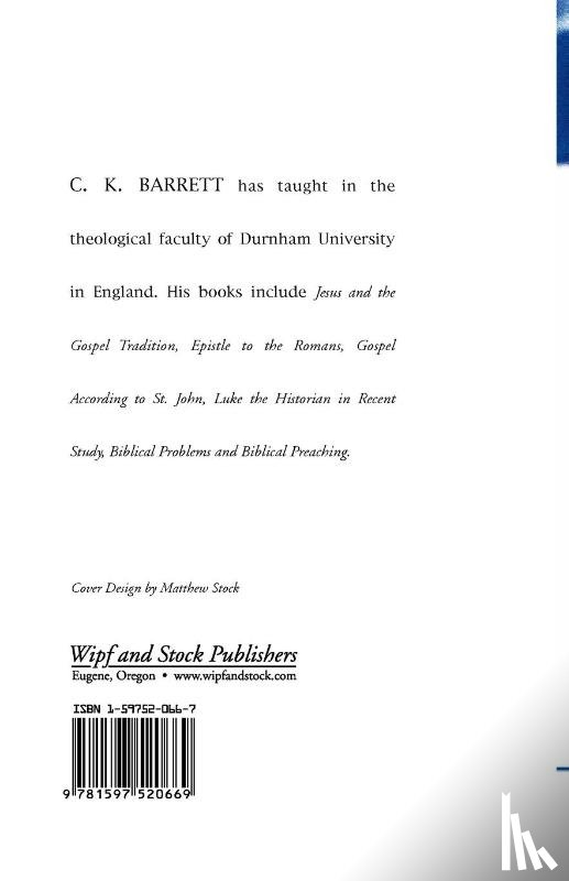 Barrett, C. K. - Jesus and the Gospel Tradition