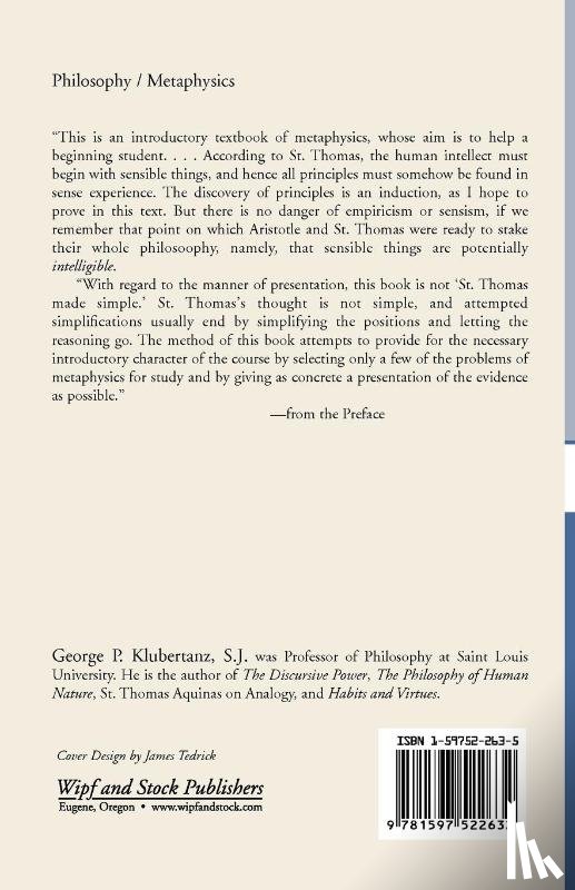 Klubertanz, George P. Sj - Introduction to the Philosophy of Being, Second Edition