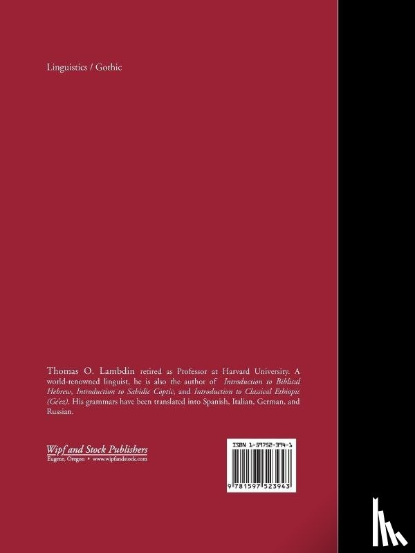 Lambdin, Thomas O (Harvard University) - Introduction to the Gothic Language