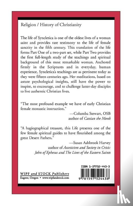 Athanasius, Pseudo -. - Life and Regimen of the Blessed and Holy Syncletica, Part One
