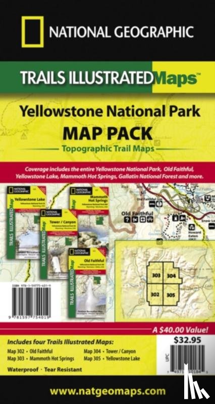 Maps, National Geographic - Yellowstone National Park, Map Pack Bundle