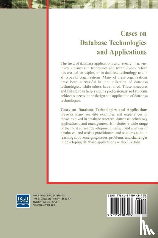  - Cases on Database Technologies and Applications