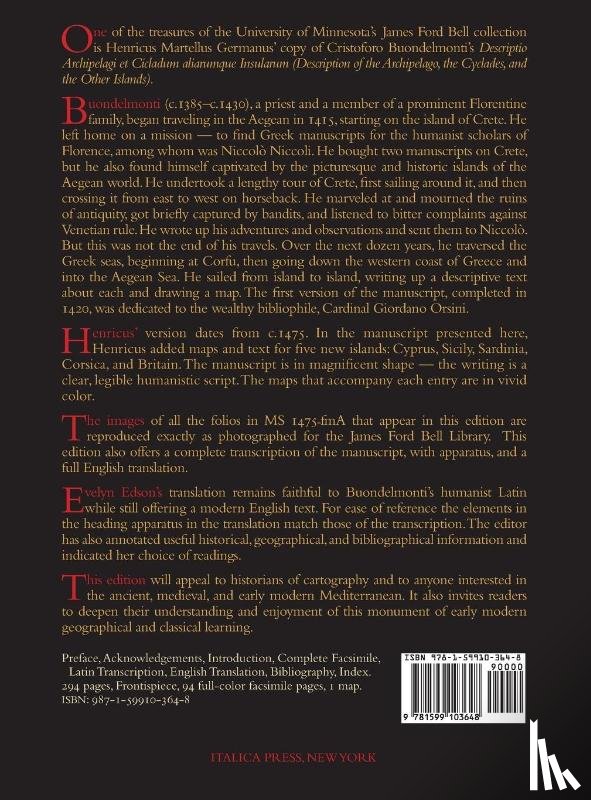 Buondelmonti, Cristoforo - Description of the Aegean and Other Islands