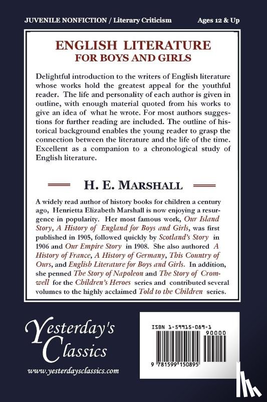 Marshall, H. E. - English Literature for Boys and Girls, Illustrated Edition (Yesterday's Classics)