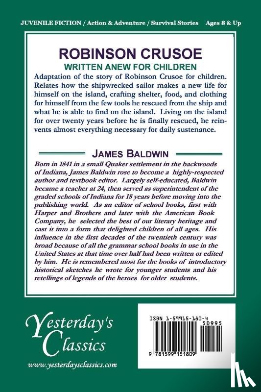 Baldwin, James - Robinson Crusoe Written Anew for Children