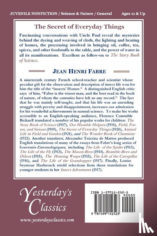 Fabre, Jean Henri - The Secret of Everyday Things (Yesterday's Classics)