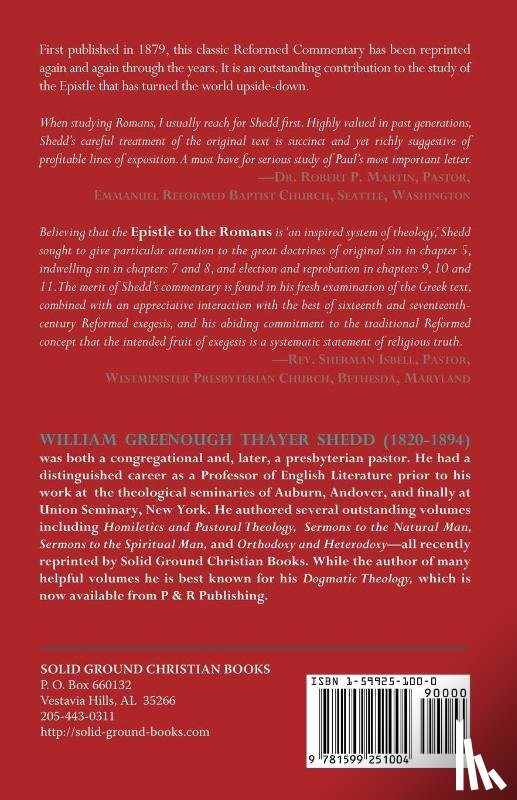 Shedd, William G T - Commentary on Romans