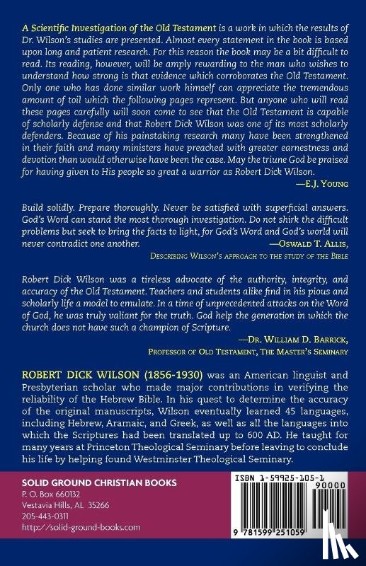 Wilson, Robert Dick - A Scientific Investigation of the Old Testament