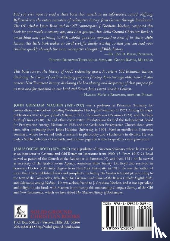 Machen, John Gresham, Boyd, James Oscar - The Glorious History of Redemption