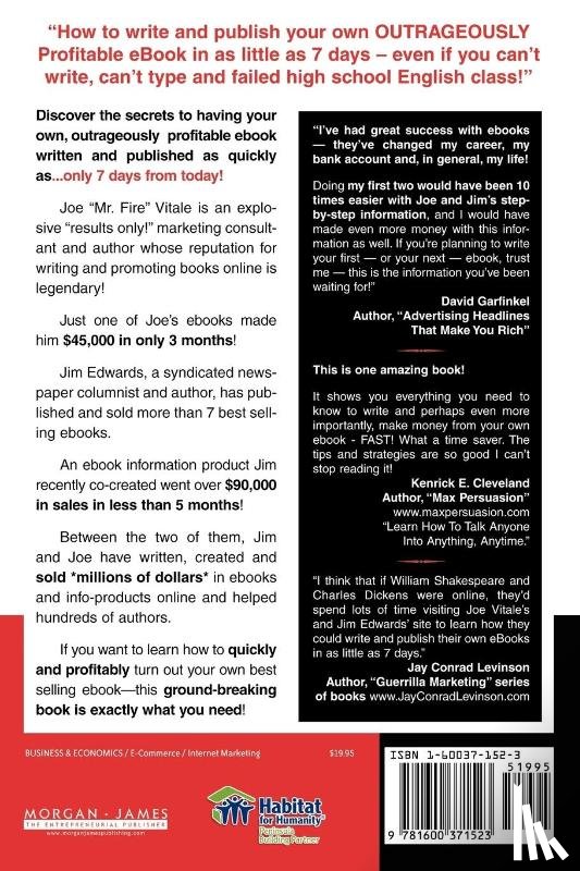 Edwards, Jim, Vitale, Joe - How to Write and Publish Your Own eBook in as Little as 7 Days