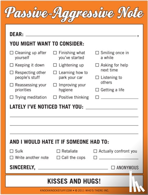  - Knock Knock Passive Aggressive Nifty Note