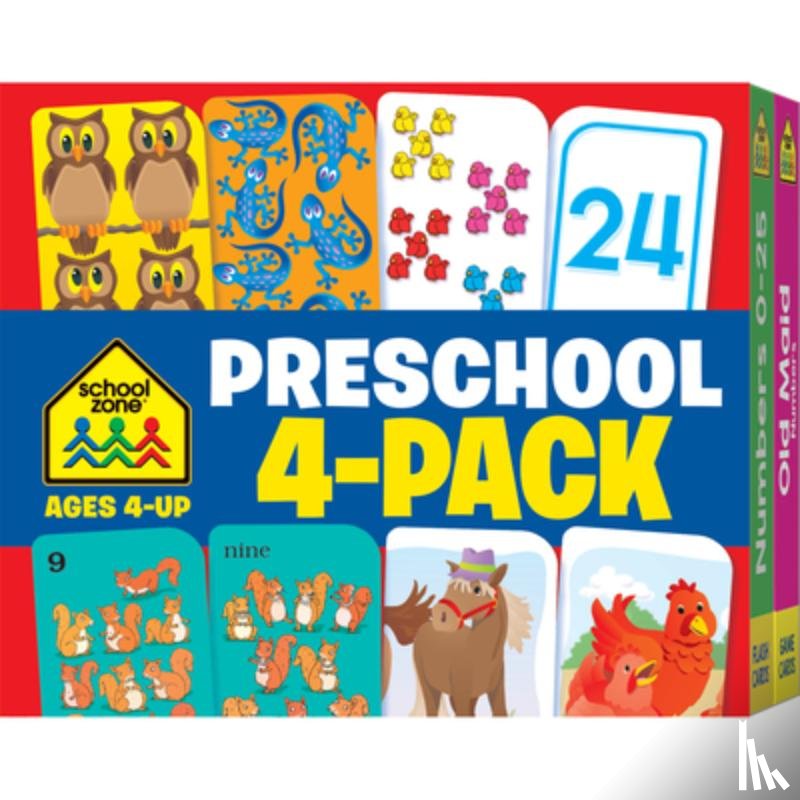 Zone, School - School Zone Preschool 4-Pack Flash Cards