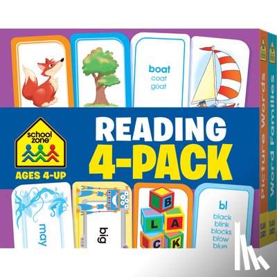 Zone, School - School Zone Reading 4-Pack Flash Cards