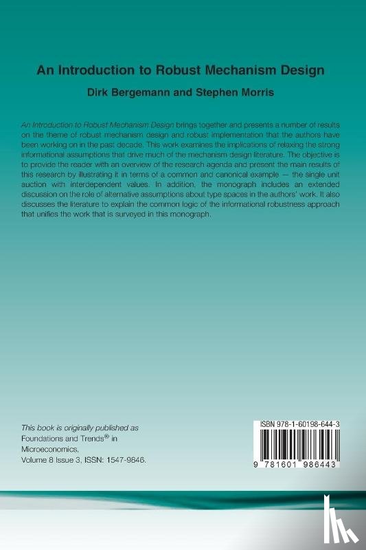 Bergemann, Dirk, Morris, Stephen - An Introduction to Robust Mechanism Design