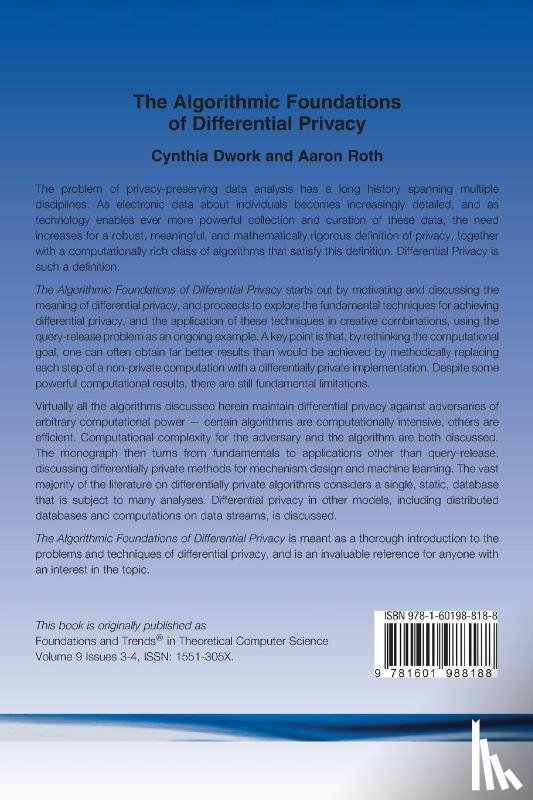 Dwork, Cynthia, Roth, Aaron - The Algorithmic Foundations of Differential Privacy