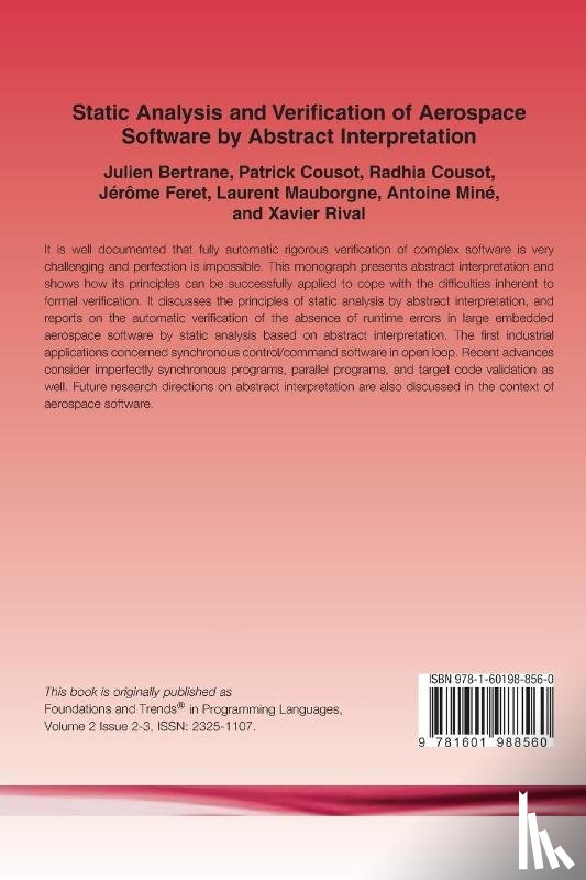 Julien Bertrane, Patrick Cousot, Radhia Cousot, Jerome Feret - Static Analysis and Verification of Aerospace Software by Abstract Interpretation
