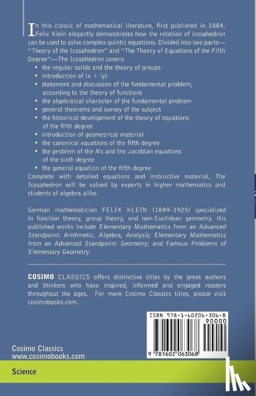Klein, Felix - Lectures on the Icosahedron and the Solution of the Fifth Degree