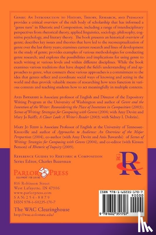 Bawarshi, Anis S, Reiff, Mary Jo (University of Tennessee) - Genre