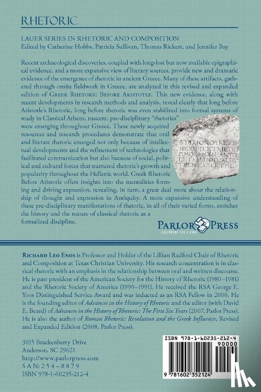 Enos, Dr Richard Leo - Greek Rhetoric Before Aristotle