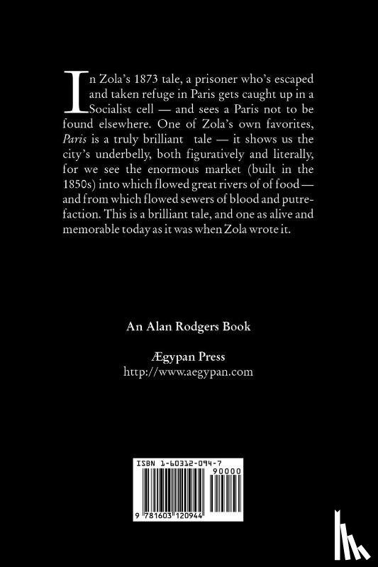 Zola, Emile - Paris by Emile Zola, Fiction, Literary, Classics