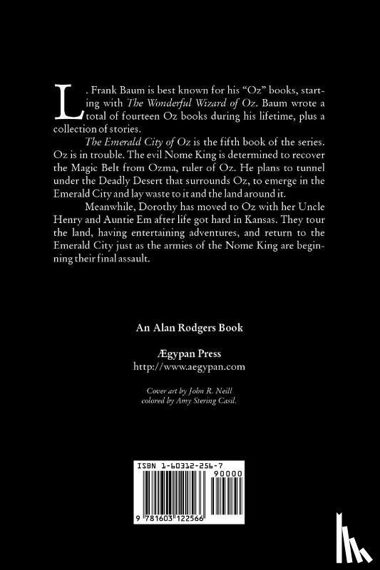 Baum, L Frank - The Emerald City of Oz by L. Frank Baum, Fiction, Fantasy, Literary, Fairy Tales, Folk Tales, Legends & Mythology