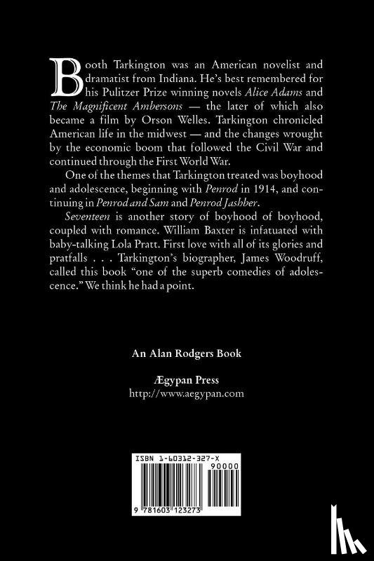 Tarkington, Booth - Seventeen by Booth Tarkington, Fiction, Political, Literary, Classics