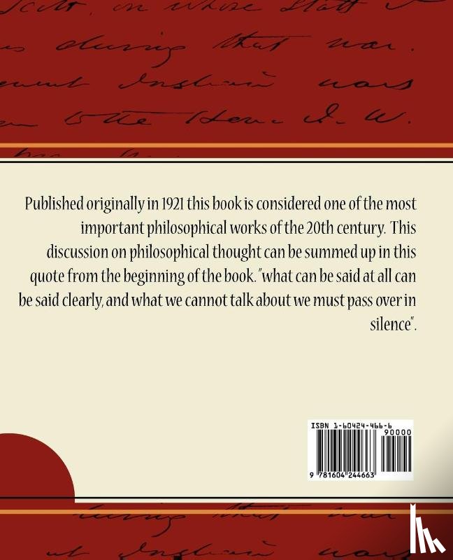 Ludwig Wittgenstein, Wittgenstein, Ludwig Wittgenstein - Tractatus Logico-Philosophicus - Ludwig Wittgenstein