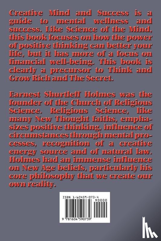 Holmes, Dr Ernest - Creative Mind and Success