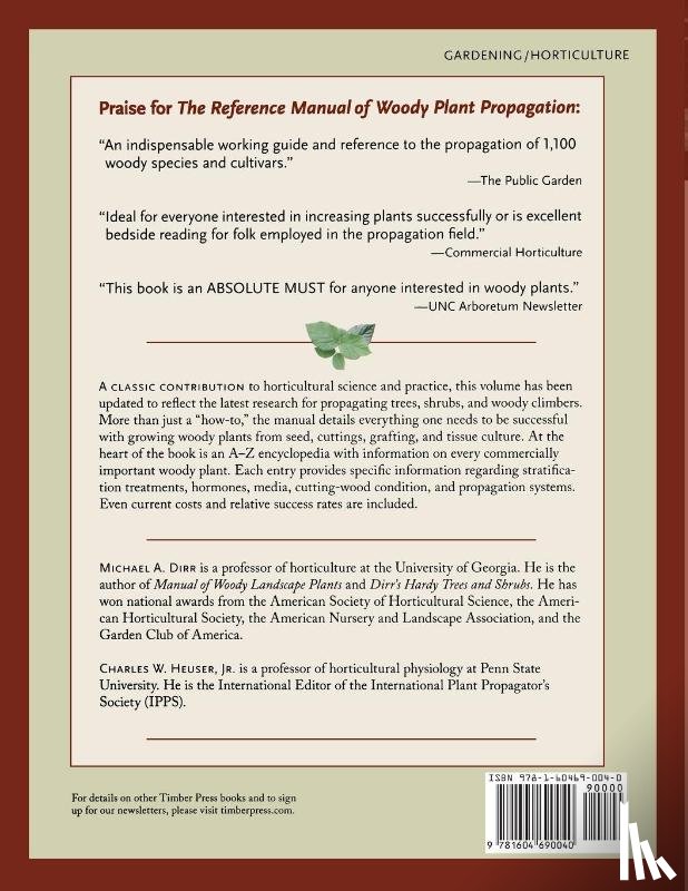 W. Heuser, Charles, Jr., Jr., A. Dirr, Michael - The Reference Manual of Woody Plant Propagation